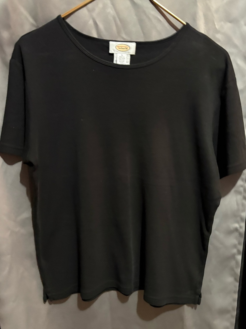 Talbots Black Short Sleeve Crewneck Tee - Picture 2 of 4